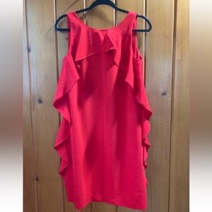 Trina Turk Scarlet Midi Dress with Ruffle Detail